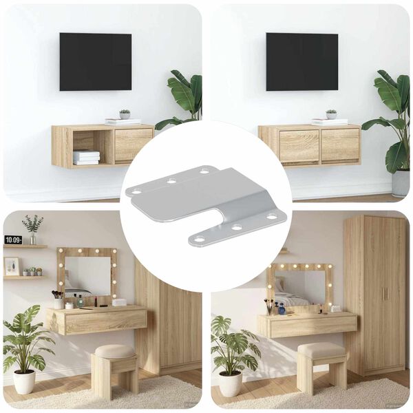 vidaXL Konzola za flush montažo 419 pcs srebrna 75 x 66 x 1,4 mm Jeklo