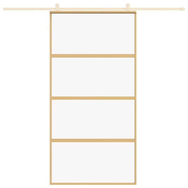 vidaXL Drsna vrata zlata 102,5x205 cm prozorno ESG steklo in aluminij