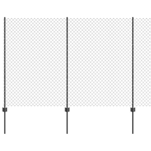 vidaXL Ograja s stebrom Siva 1,6 x 10 m Jeklo in PVC
