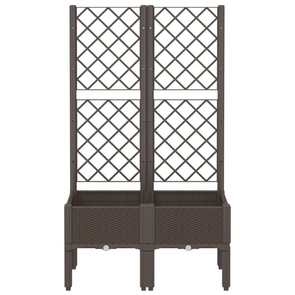 vidaXL Cvetlično korito z oporno mrežo rjavo 80x40x142 cm PP