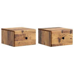 vidaXL Stenski nočni omarici 2 pcs Star les 34,5 x 33 x 20 cm