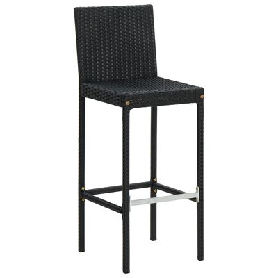 vidaXL Barski stolčki z blazinami 6 kosov črn poli ratan