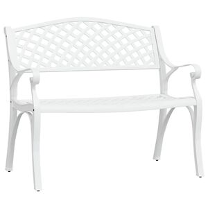 vidaXL Vrtna klop 102 cm liti aluminij bele barve