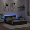 vidaXL Konstrukcija postelje z LED lučmi Črna Orehovina 150 x 200 cm