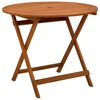 vidaXL Zložljiva vrtna miza &Oslash;90x75 cm trden evkaliptusov les