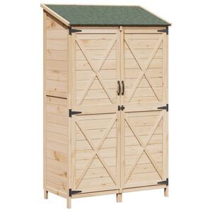vidaXL Vrtno skladi&scaron;če Naravna 106 x 56 x 176,5 cm Inženirski les