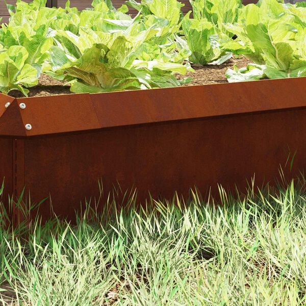 vidaXL Ograja za polže Rjav 50 x 3,5 x 25 cm Vremensko odporno jeklo