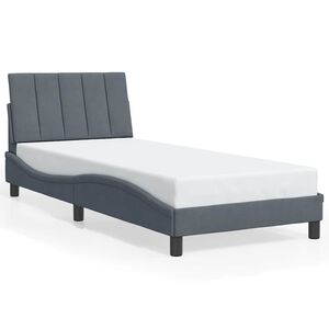 vidaXL Posteljni okvir brez vzmetnice Hanko temno siv 80x200 cm žamet