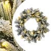 vidaXL Božični Venec Zelena in Bela &Oslash; 50 cm PVC in PE 25 LED