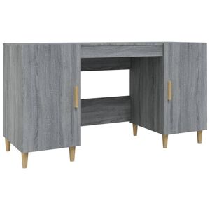 vidaXL Pisalna miza siva sonoma 140x50x75 cm inženirski les