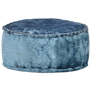 vidaXL Okrogel tabure iz žameta 40x20 cm moder