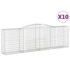 vidaXL Obokane gabion ko&scaron;are 10 kosov 400x50x120/140cm cinkano železo