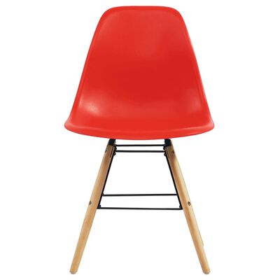vidaXL Jedilni stoli 4 kosi rdeča plastika