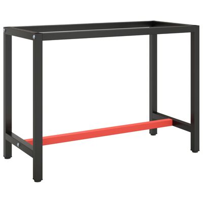 vidaXL Okvir za delovno mizo mat črn in mat rdeč 110x50x79 cm kovinski
