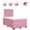 vidaXL Box spring postelja z vzmetnico roza 120x200 cm žamet