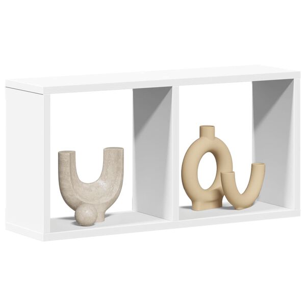 vidaXL Stenska omarica 60x16x30 cm bela inženirski les