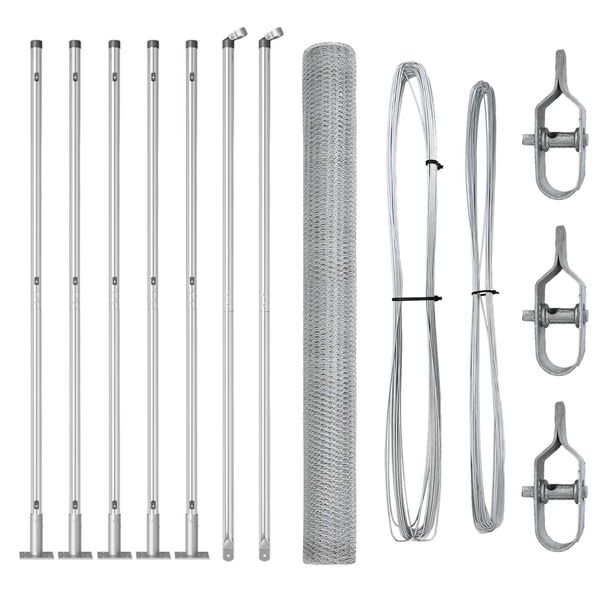 vidaXL Steber ograje. srebrna 10 x 1,5 m (25 mm mreža) Jeklo