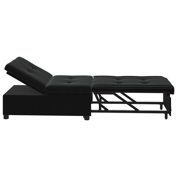 vidaXL Sofa postelja Črna 194 x 67 x 82 cm Žamet