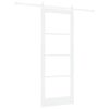 vidaXL Drsna vrata Bela 83 x 211 cm Trden borov les in steklo