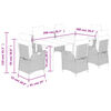 vidaXL Vrtna jedilna garnitura 7-delna z blazinami sv. siv poli ratan