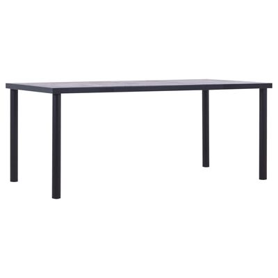 vidaXL Jedilna miza črna in betonsko siva 180x90x75 cm mediapan