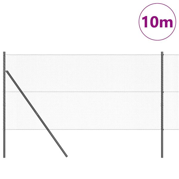 vidaXL Steber ograje. Siva 10 x 1,2 m (13 mm mreža) Jeklo in PVC