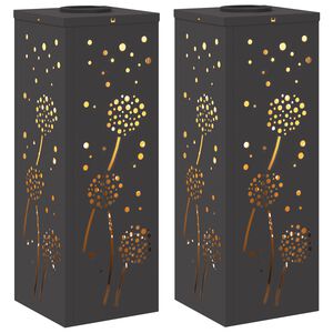 vidaXL Solarno LED svetilo za pot 2 pcs Črna Medenina