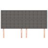 vidaXL Vzglavje postelje sivo 160x5x118/128 cm umetno usnje