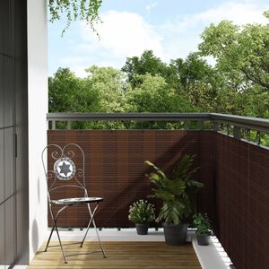 vidaXL Balkonsko platno rjavo in črno 300x80 cm poli ratan