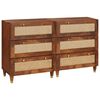 vidaXL Komplet stranske omare 2 kos 60 x 33,5 x 75 cm Rjava