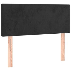 vidaXL Posteljno vzglavje črno 100x5x78/88 cm žamet