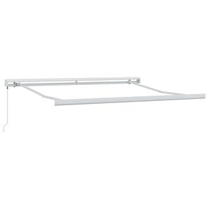 vidaXL Ročna konstrukcija tende 3 x 2,5 m Bela Pra&scaron;no barvan aluminij