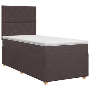 vidaXL Postelja boxspring z vzmetnico Temno rjava 80 x 200 cm Blago