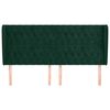 vidaXL Vzglavje z u&scaron;esi temno zeleno 203x23x118/128 cm žamet