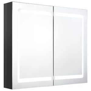 vidaXL Kopalni&scaron;ka ogledalna omara Sijoče črna 80 x 12 x 68 cm