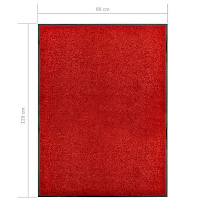 vidaXL Pralni predpražnik rdeč 90x120 cm