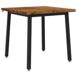 vidaXL 60 x 55 x 75 cm Masiven les akacije Naravna in črna Pravokotna