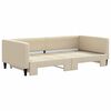 vidaXL Izvlečna dnevna postelja krem 100x200 cm blago