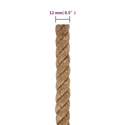 vidaXL Vrv iz 100 % jute 12 mm 100 m