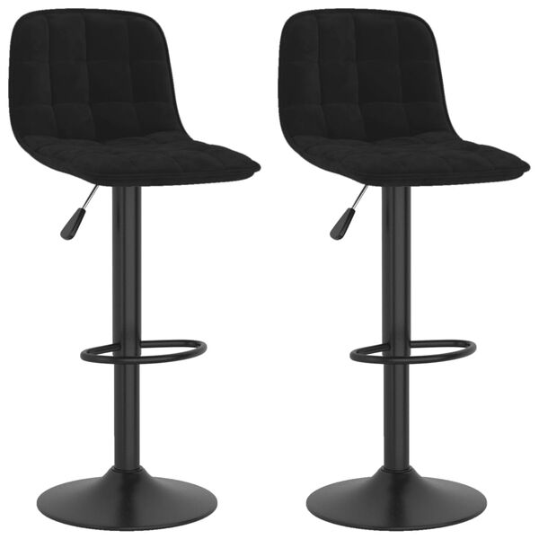 vidaXL Barski stolčki 2 kosa črn žamet