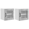 vidaXL Stenski stekleni omarica PORTO 2 pcs Betonsko siva