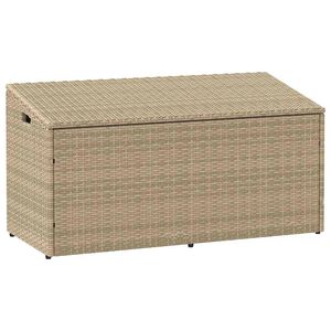 vidaXL Vrtna shranjevalna &scaron;katla bež 110x50x58 cm poli ratan