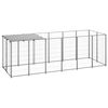 vidaXL Pesji boks srebrn 330x110x110 cm jeklo
