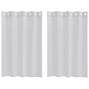 vidaXL Voile zavesa 2 kos Svetlo siva 140 x 140 cm Poliester