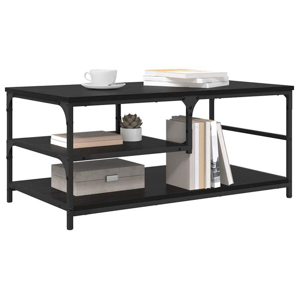 vidaXL Klubska miza Črna Orehovina 90 x 49 x 40 cm Konstruiran les