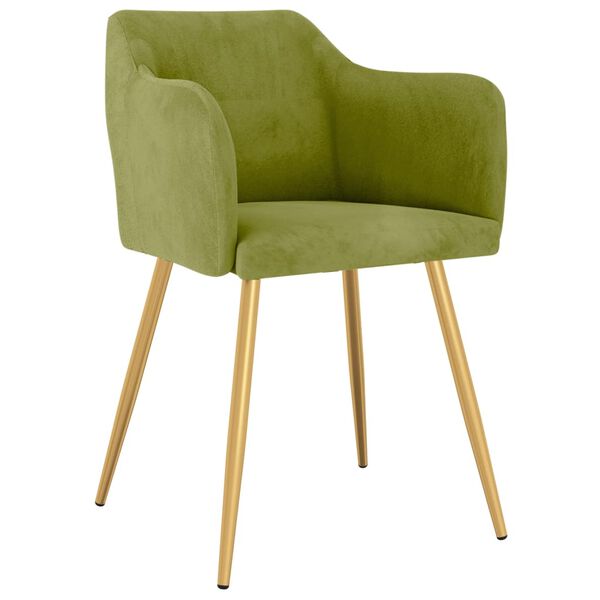 vidaXL Jedilni stoli 4 kosi svetlo zelen žamet