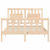 vidaXL Posteljni okvir z vzglavjem trden les