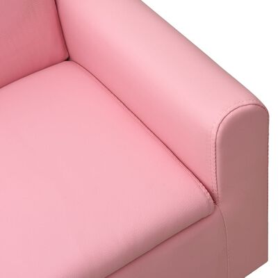 vidaXL Otroški kavč dvosed roza umetno usnje