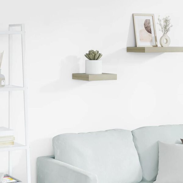 vidaXL Stenska polica barva hrasta 23x23,5x3,8 cm MDF