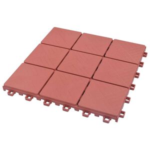 vidaXL Tla za teraso 10 kos Rdeča 30,5 x 30,5 x 2,2 cm Polipropilen